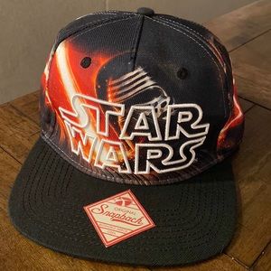 Black Star Wars SnapBack Flat Rim Baseball Hat